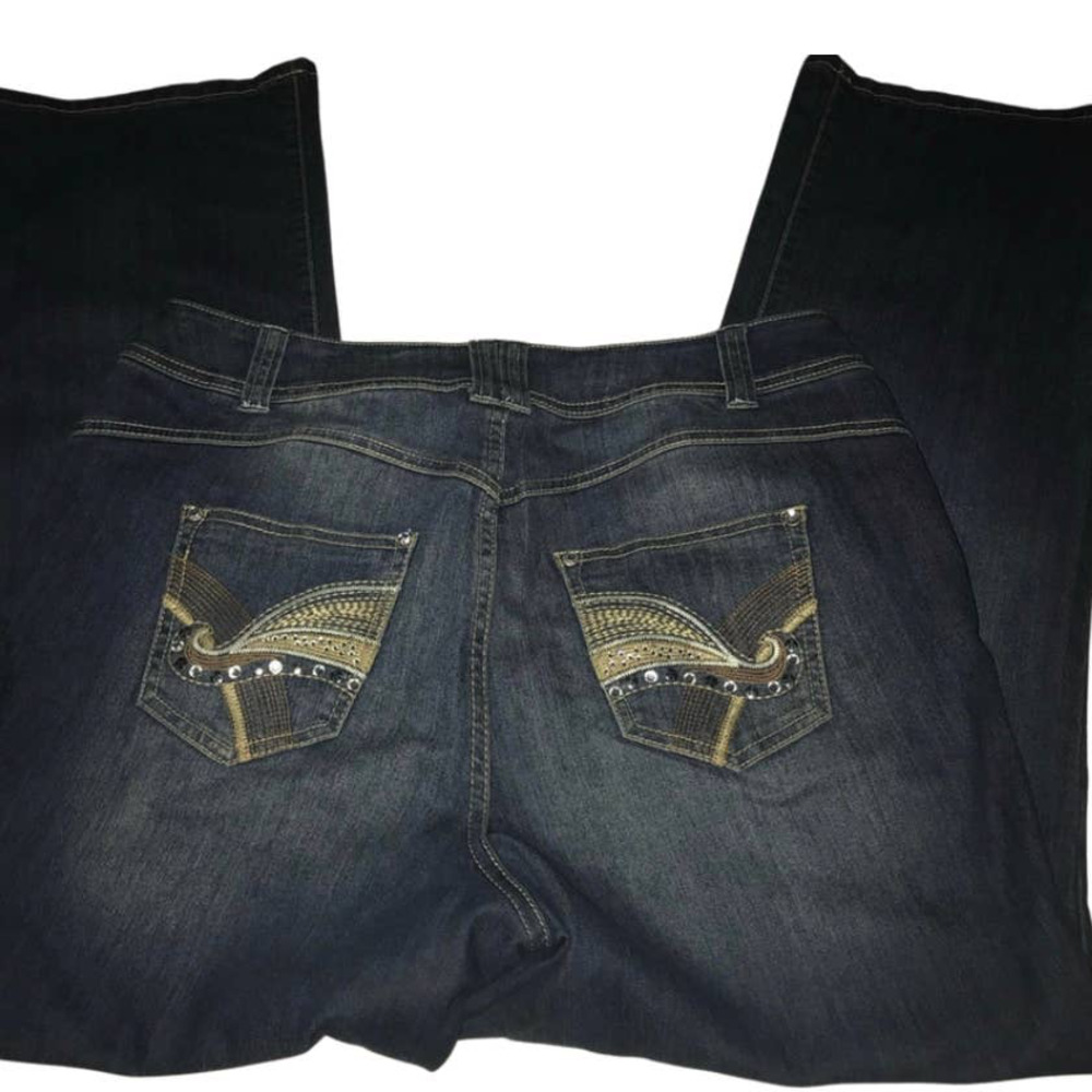 LANE BRYANT DARK WASH SLIM BOOT JEANS SIZE 16